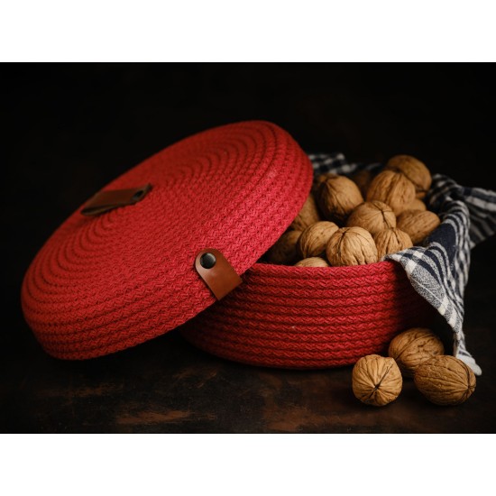 Aberto Design Cotton Basket Set (3 Pieces) JUT02002201D Red