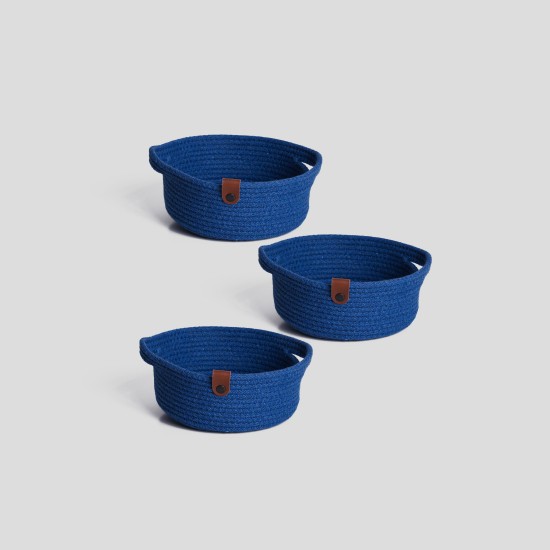 Aberto Design Cotton Basket Set (3 Pieces) JUT05001102D Blue