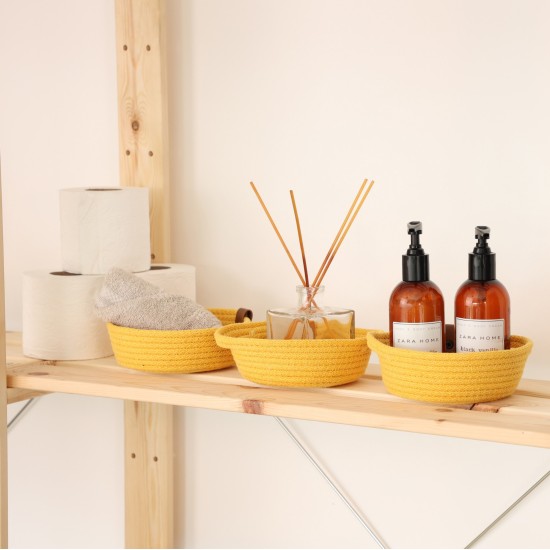 Aberto Design Cotton Basket Set (3 Pieces) JUT05001105D Yellow