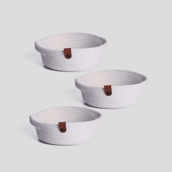 Aberto Design Cotton Basket Set (3 Pieces) JUT05002127D Ecru