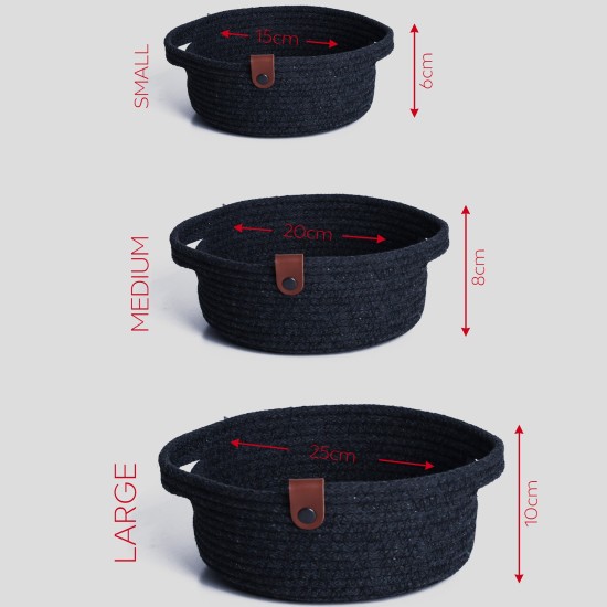 Aberto Design Cotton Basket Set (3 Pieces) JUT05002127D Ecru