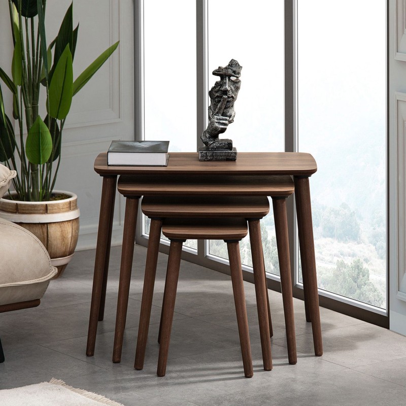 Nesting Table (4 Pieces) Luci - Walnut Walnut