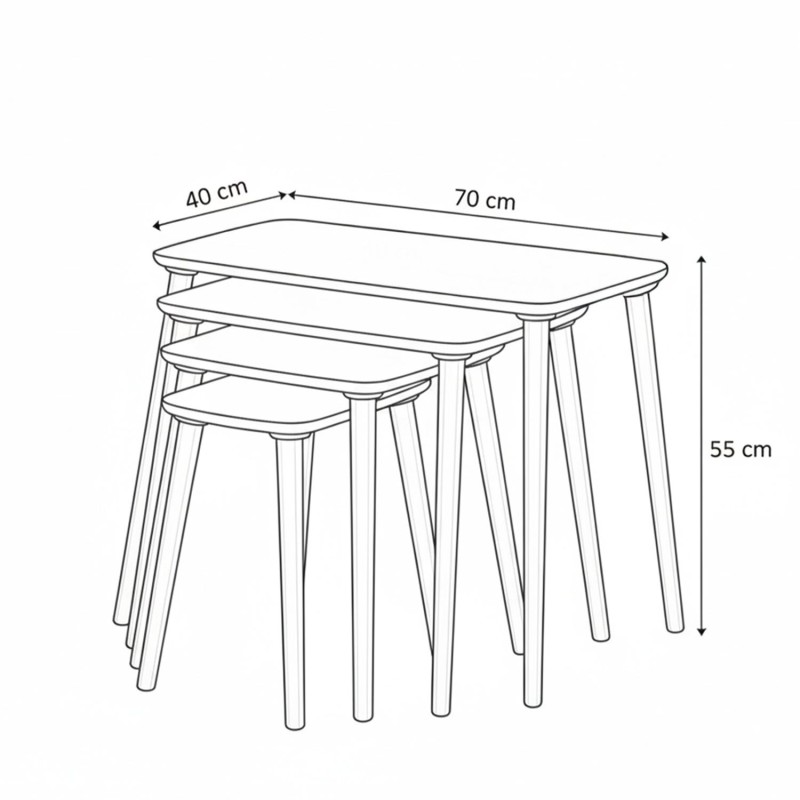 Nesting Table (4 Pieces) Luci - Oak Oak