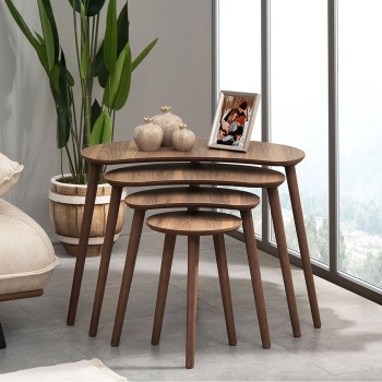 Nesting Table (4 Pieces) Moon - Walnut Walnut