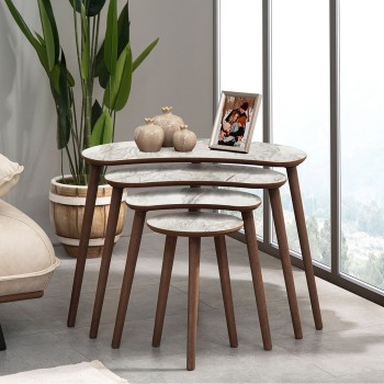 Nesting Table (4 Pieces) Moon - White White