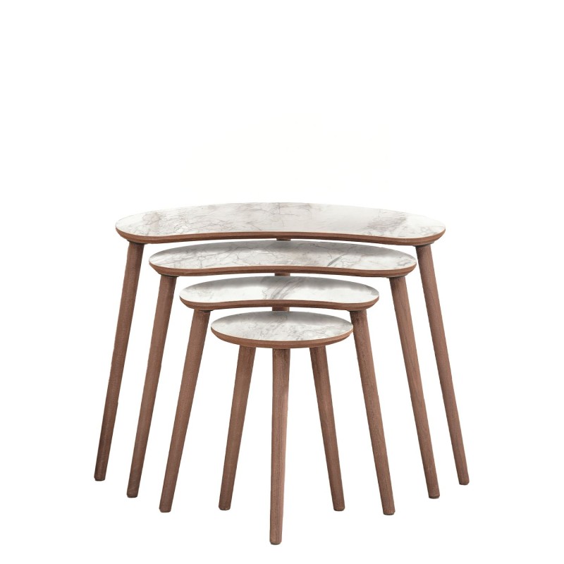 Nesting Table (4 Pieces) Moon - White White