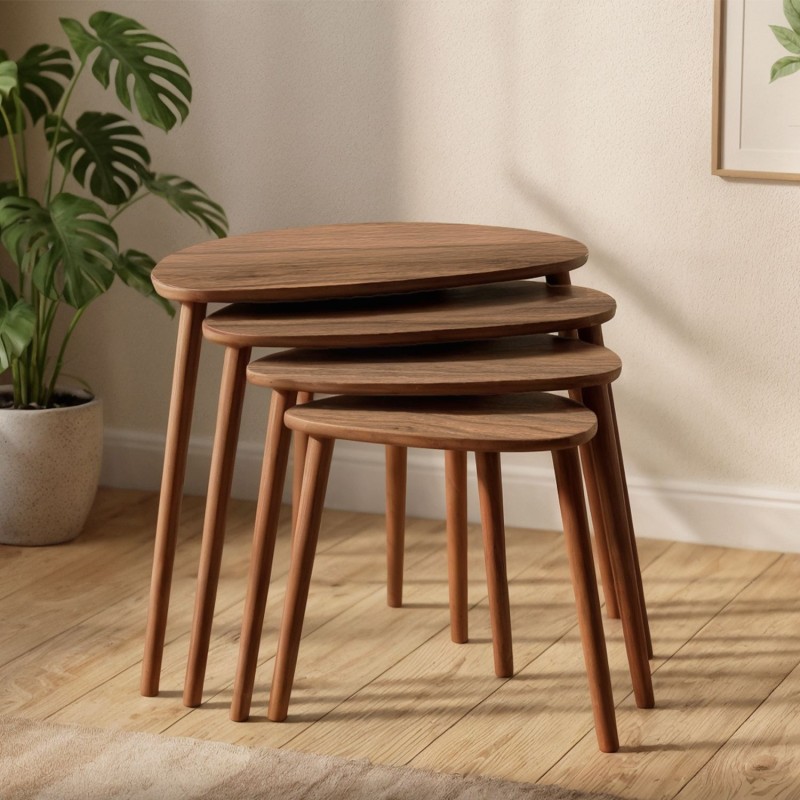 Nesting Table (4 Pieces) Nora - Walnut Walnut