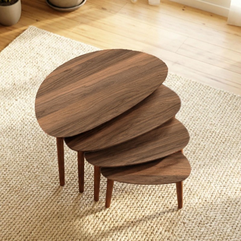 Nesting Table (4 Pieces) Nora - Walnut Walnut