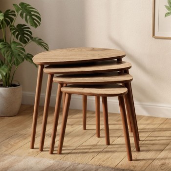 Nesting Table (4 Pieces) Nora - Oak Oak