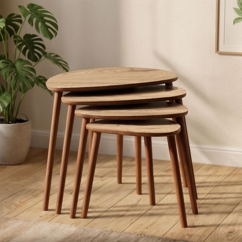 Nesting Table (4 Pieces) Nora - Oak Oak