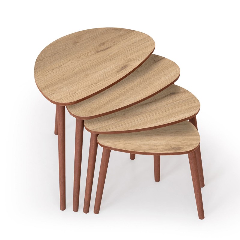 Nesting Table (4 Pieces) Nora - Oak Oak