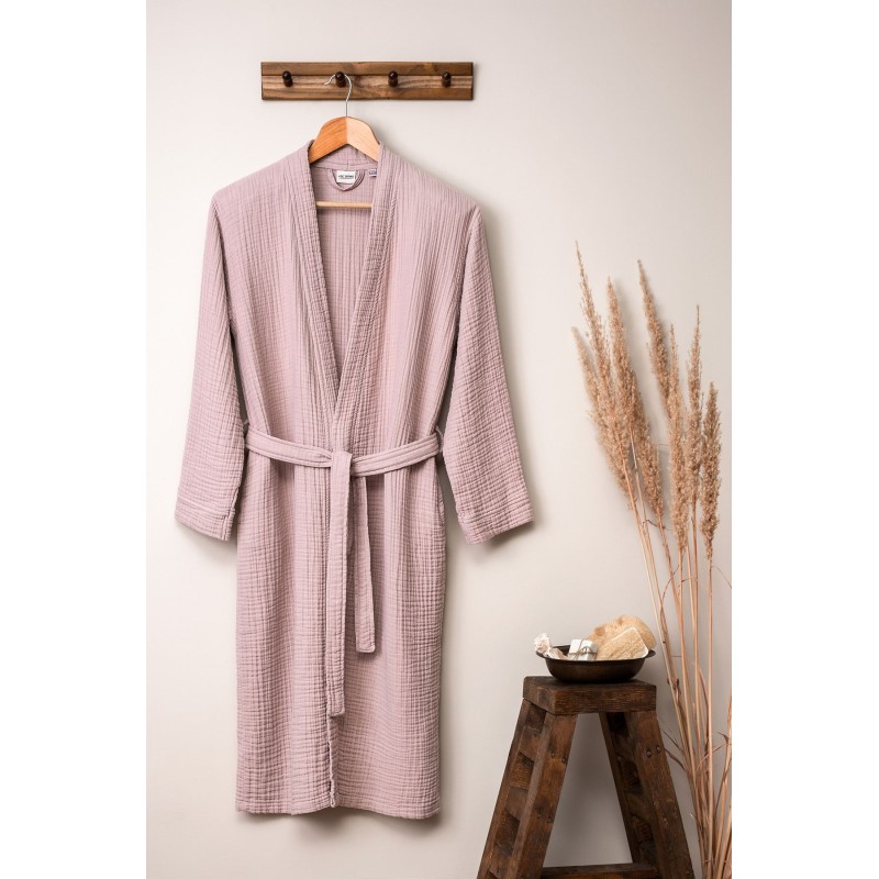 Lessentiel Unisex Bathrobe Kimono - Powder Powder
