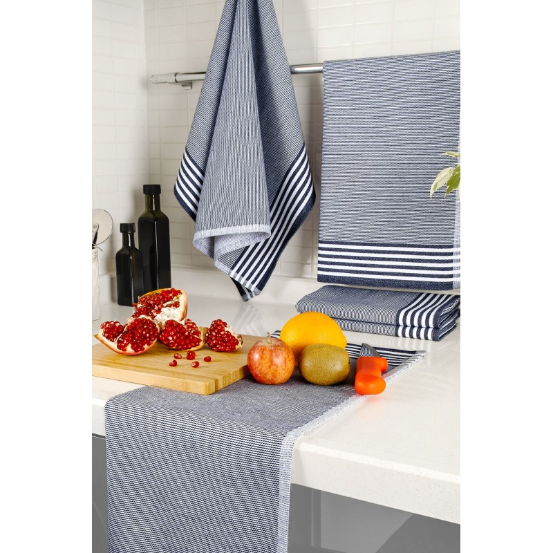 Lessentiel Hand Towel Set (5 Pieces) Sevilla - Dark Blue Dark Blue