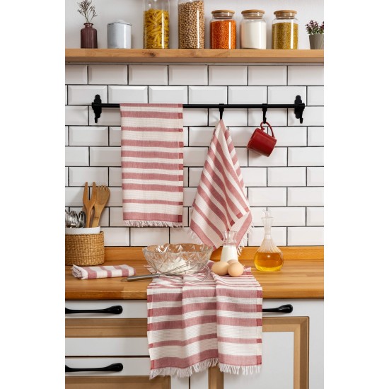 Hand Towel Set (4 Pieces) Bella - Tile Red Tile Red Lessentiel Hand Towel Set (4 Pieces) Bella - Tile Red Tile Red