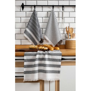 Hand Towel Set (3 Pieces) Eliza - Black Black