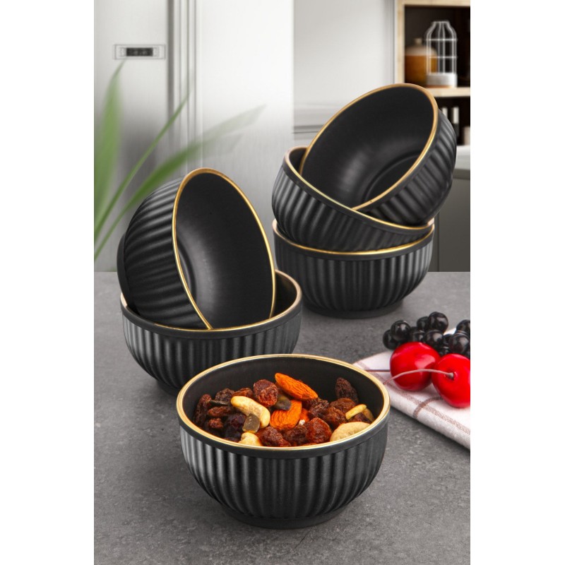 Hermia Bowl Set (6 Pieces) C-DD07 - Black Black