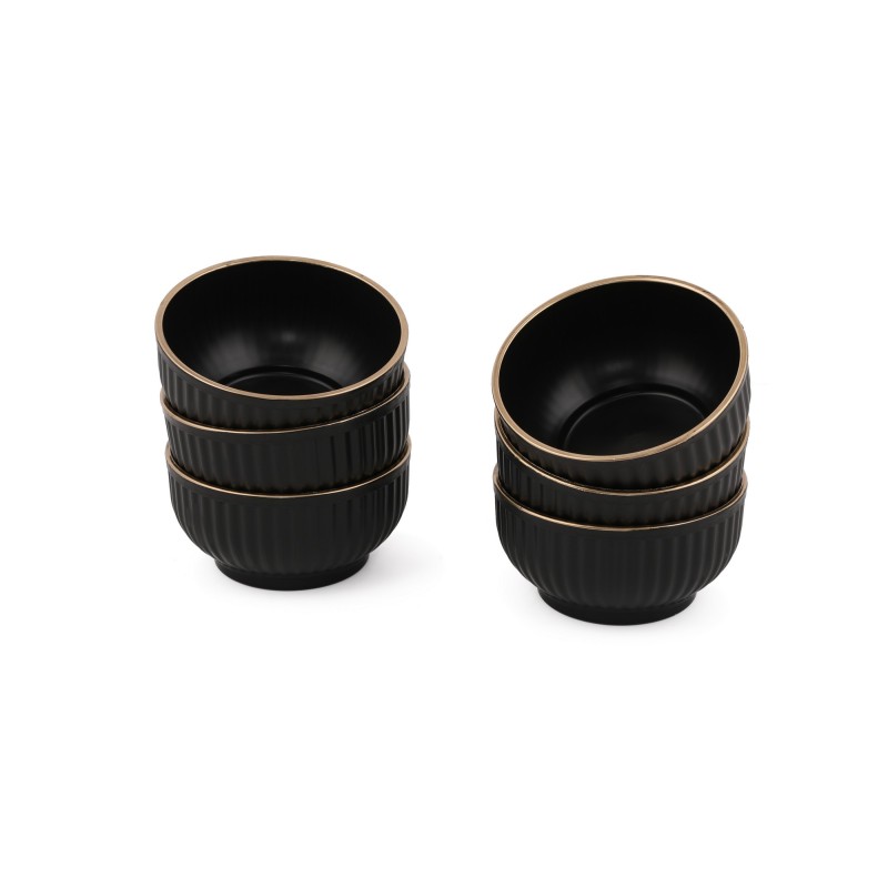 Hermia Bowl Set (6 Pieces) C-DD07 - Black Black