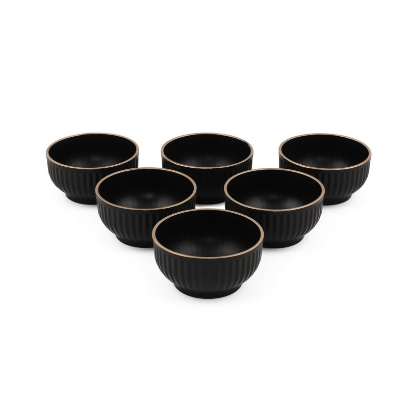 Hermia Bowl Set (6 Pieces) C-DD07 - Black Black