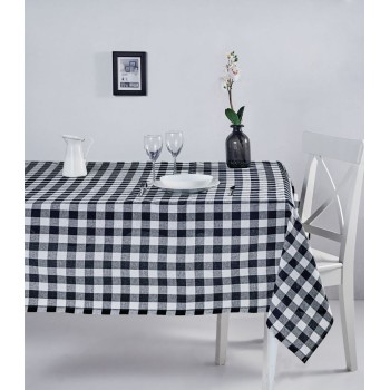 Tablecloth Kareli 160 - Black Black
White
