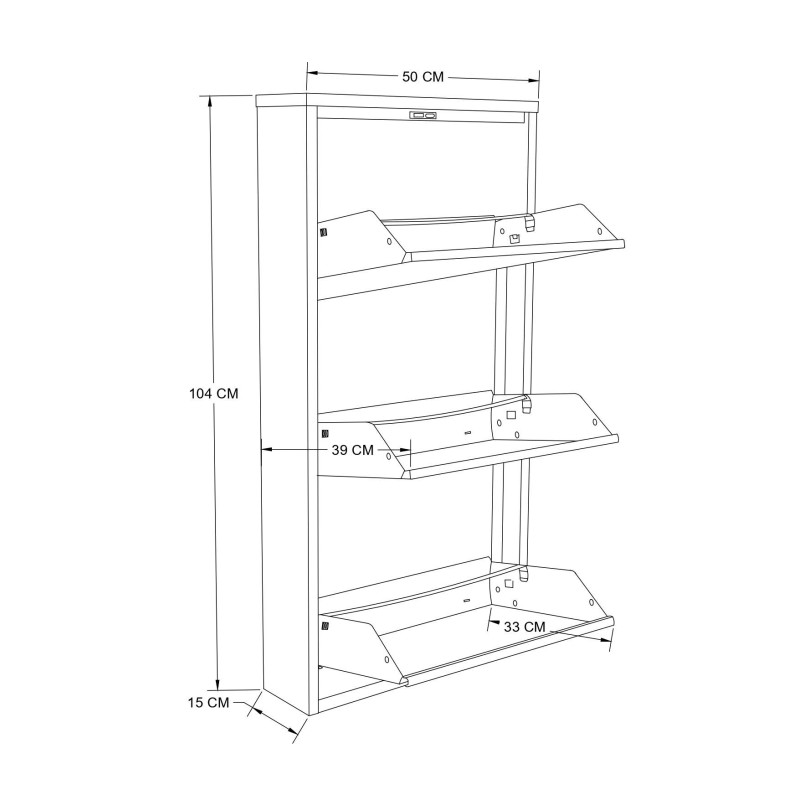 Shoe Cabinet Torino 3 - Black Black