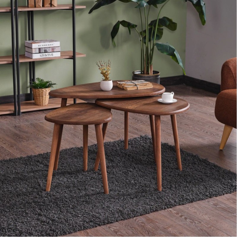 Coffee Table Set Alvin - Walnut Walnut