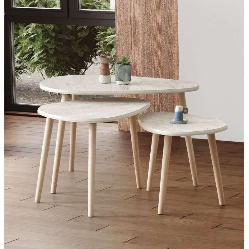 Coffee Table Set Alvin - Travertine Travertine