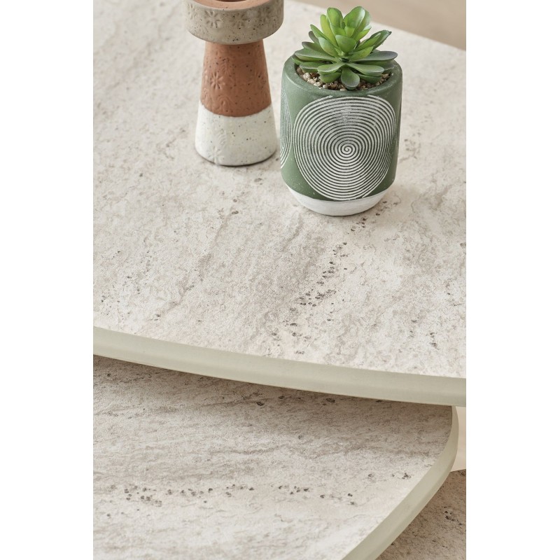 Coffee Table Set Alvin - Travertine Travertine