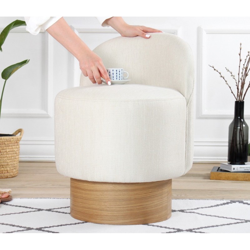 Atelier del Sofa Pouffe Barren Puf - Cream Cream