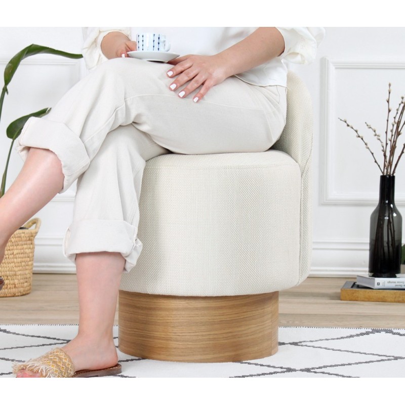 Atelier del Sofa Pouffe Barren Puf - Cream Cream