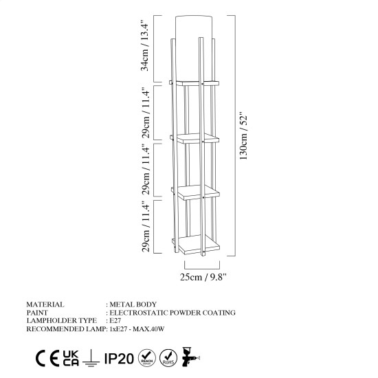Floor Lamp 7113 - Black, Copper Black
Copper Floor Lamp 7113 - Black, Copper Black
Copper