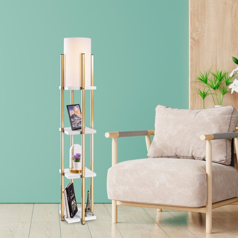 Floor Lamp 7119 - White, Gold White
Gold