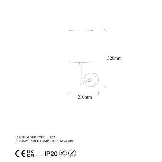 Wall Lamp 7151 - Gold Gold Wall Lamp 7151 - Gold Gold