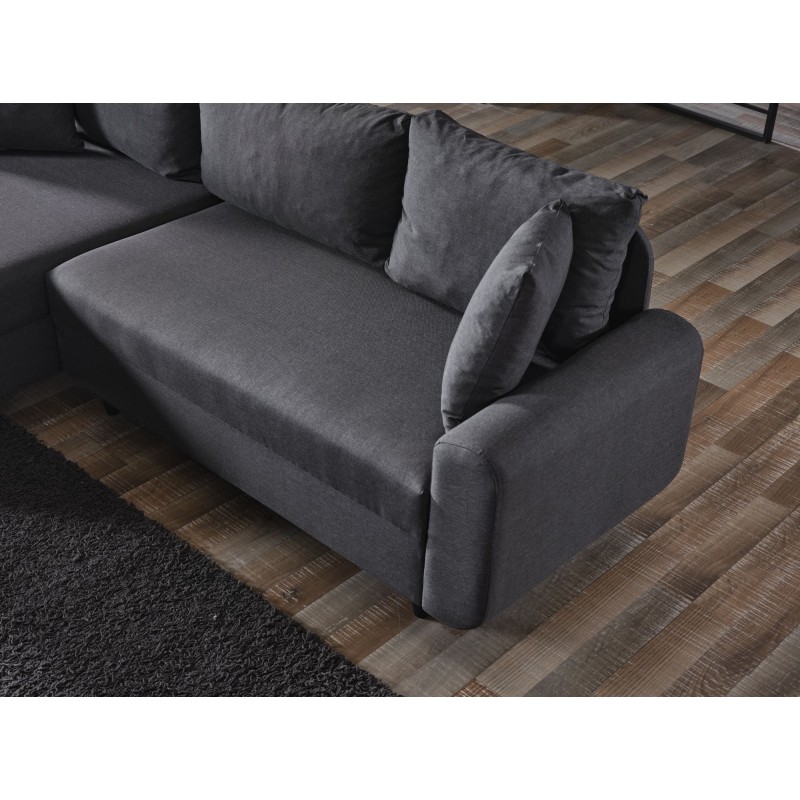 Corner Sofa-Bed Flavia - Dark Grey Dark Grey