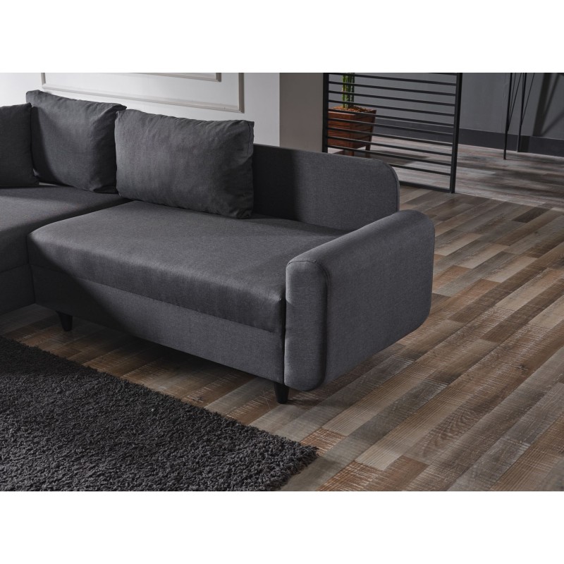 Corner Sofa-Bed Flavia - Dark Grey Dark Grey