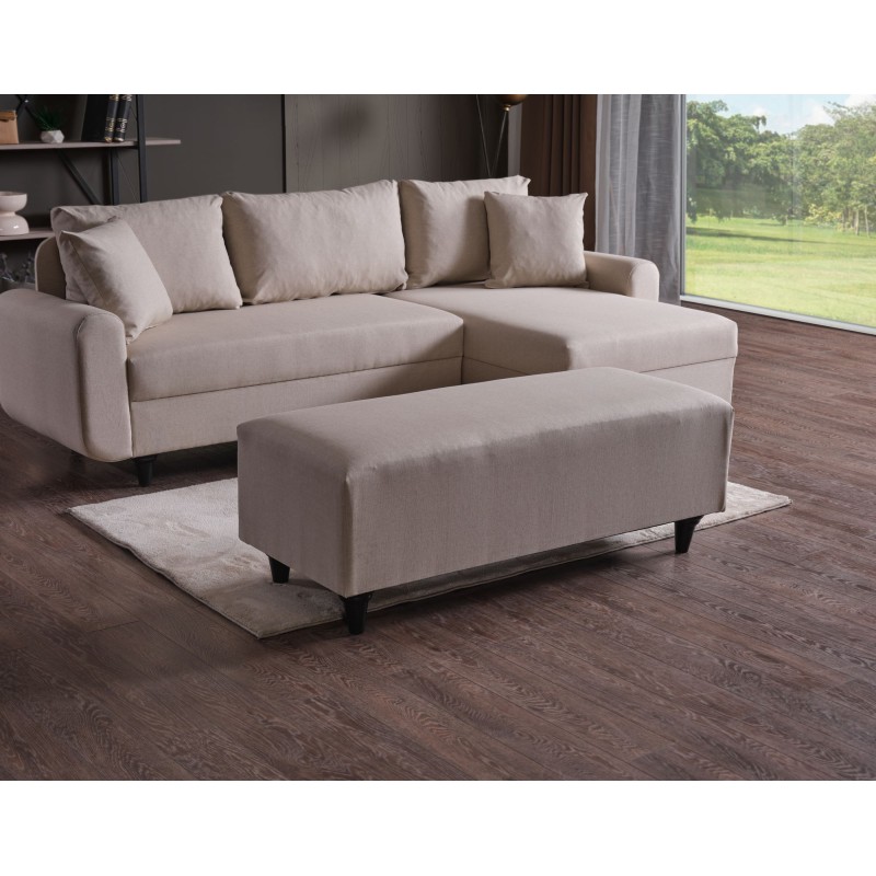 Corner Sofa-Bed Flavia - Beige Beige