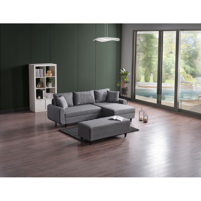 Corner Sofa-Bed Flavia - Grey Grey