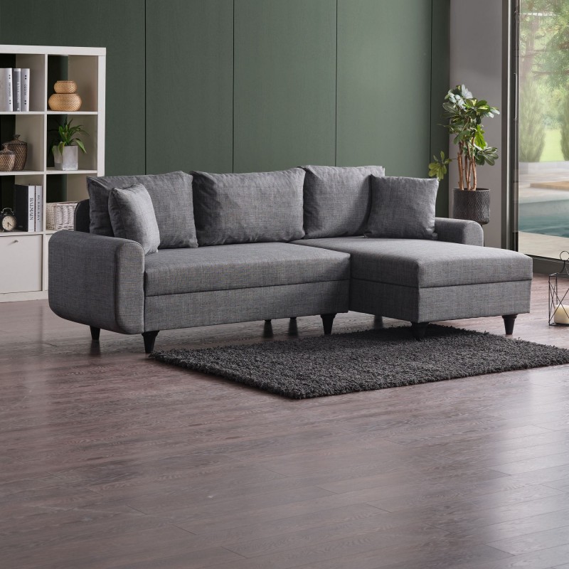 Corner Sofa-Bed Flavia - Grey Grey