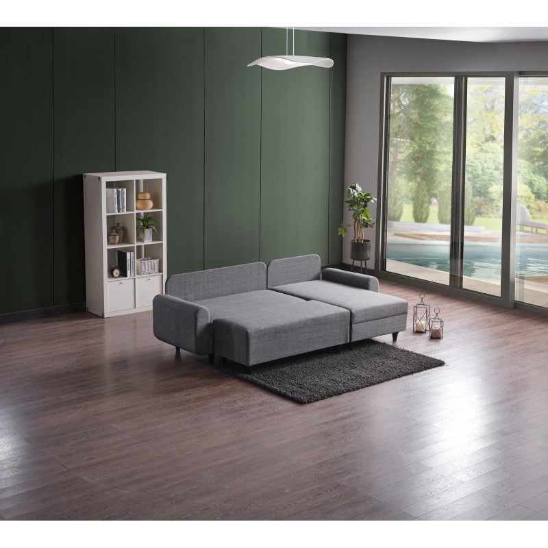 Corner Sofa-Bed Flavia - Grey Grey