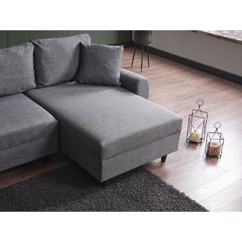 Corner Sofa-Bed Flavia - Grey Grey