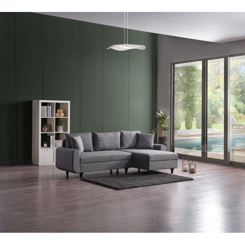 Corner Sofa-Bed Flavia - Grey Grey
