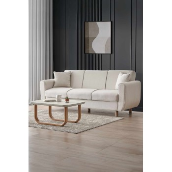 3-Seat Sofa-Bed Flavia - Beige Beige