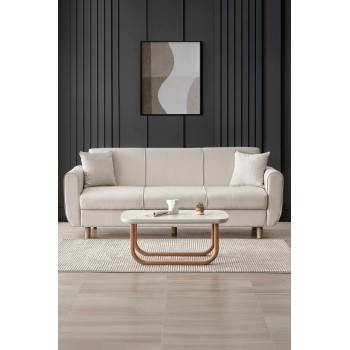 3-Seat Sofa-Bed Flavia - Beige Beige