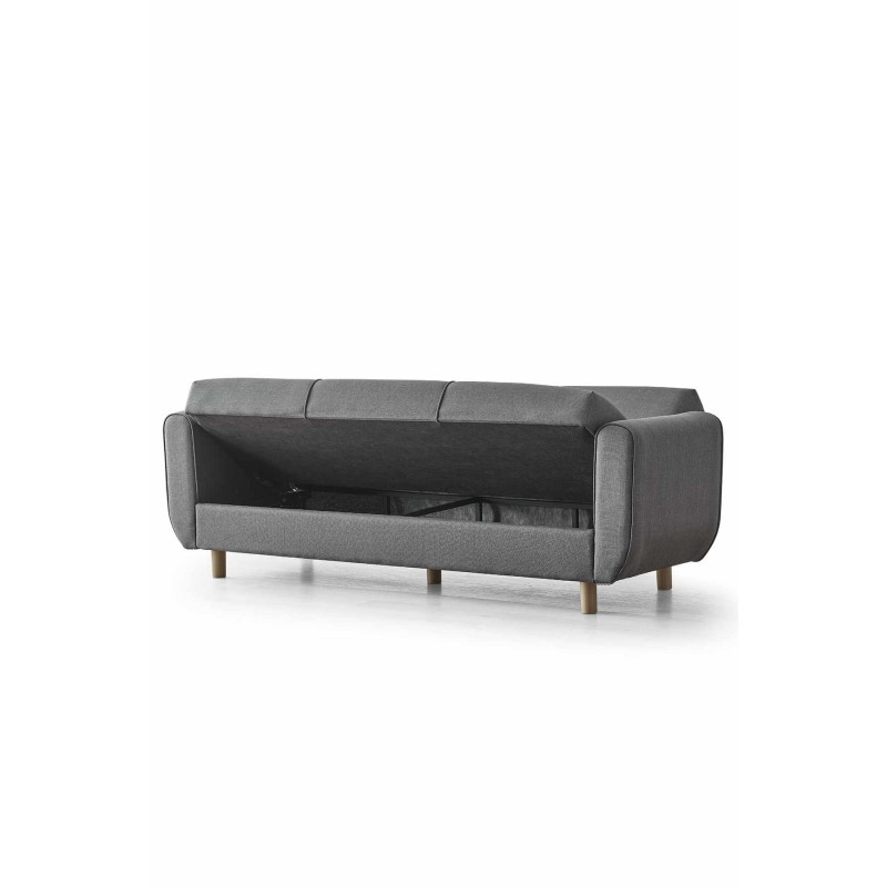3-Seat Sofa-Bed Flavia - Dark Grey Dark Grey