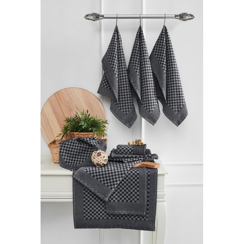 Hermia Kitchen Towel Set (10 Pieces) Lola - Anthracite Anthracite