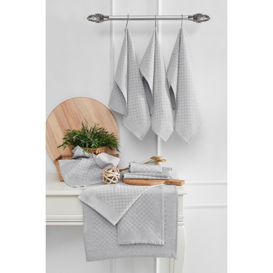 Kitchen Towel Set (10 Pieces) Lola - Grey Grey Hermia Kitchen Towel Set (10 Pieces) Lola - Grey Grey