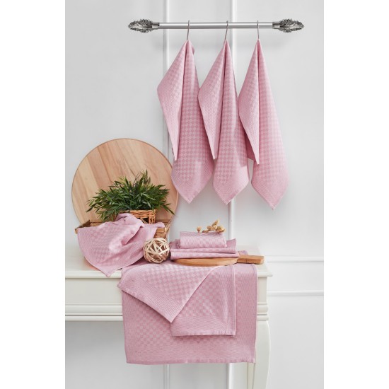 Hermia Kitchen Towel Set (10 Pieces) Lola - Pink Pink