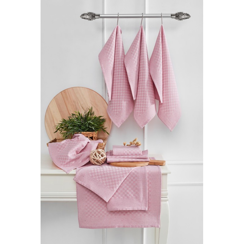 Hermia Kitchen Towel Set (10 Pieces) Lola - Pink Pink