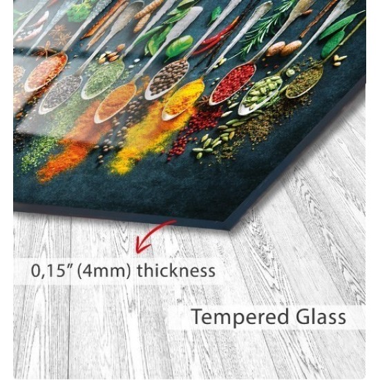 Decorative Tempered Glass Painting 0464 - 72 x 46 Multicolor Wallxpert Decorative Tempered Glass Painting 0464 - 72 x 46 Multicolor