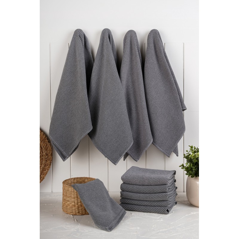 Hermia Kitchen Towel Set (10 Pieces) Eloise - Anthracite Anthracite