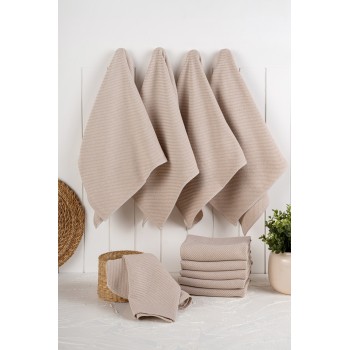 Kitchen Towel Set (10 Pieces) Eloise - Beige Beige